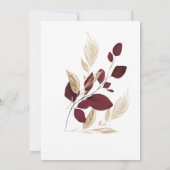 金ゴールドパーソナライズされたとブルゴーニュ結婚式招待状 招待状 (裏面)