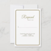 金ゴールドパーソナライズされたとホワイトファースト聖餐式 出欠カード (裏面)