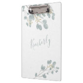 金ゴールドパーソナライズされたとユーカリ クリップボード (左)