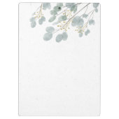 金ゴールドパーソナライズされたとユーカリ クリップボード (裏面)