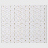 金ゴールドパーソナライズされたと白バプテスマの包み紙 ラッピングペーパー (フラット)