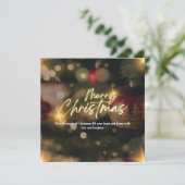 金ゴールドパーソナライズされたと赤いエレガント聖降誕祭 シーズンカード (スタンド正面)