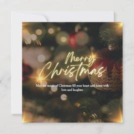 金ゴールドパーソナライズされたと赤いエレガント聖降誕祭 シーズンカード