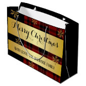 金ゴールドパーソナライズされたのクリスマス ラージペーパーバッグ (裏面アングル)