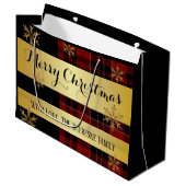 金ゴールドパーソナライズされたのクリスマス ラージペーパーバッグ (正面アングル)