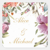 金ゴールドパーソナライズされたの脚 スクエアシール (正面)