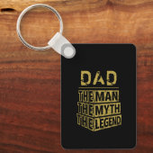 金ゴールドパーソナライズされたはその男に神話を伝説と名付ける キーホルダー (正面)