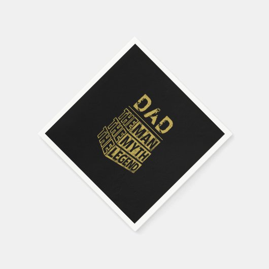 金ゴールドパーソナライズされたはその男に神話を伝説と名付ける スタンダードカクテルナプキン (角)