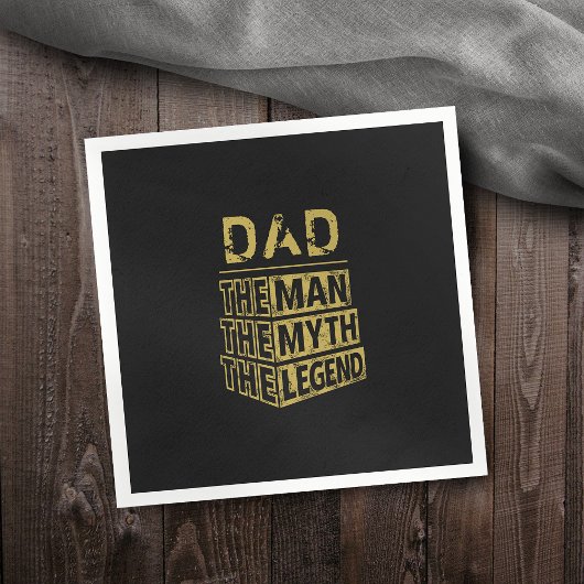 金ゴールドパーソナライズされたはその男に神話を伝説と名付ける スタンダードカクテルナプキン