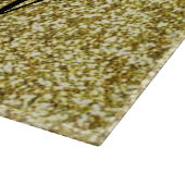 金ゴールドパーソナライズされたグリッター切削板 カッティングボード (角)