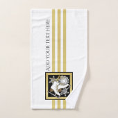 金ゴールドパーソナライズされたグリッター白黒アイススケート バスタオルセット (ハンドタオル)