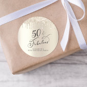 金ゴールドパーソナライズされたグリッター50誕生日 ラウンドシール