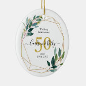 金ゴールドパーソナライズされたグリーンリー50周年記念 セラミックオーナメント (右)