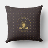 金ゴールドパーソナライズされたゴルフクラブ クッション (裏面)