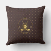 金ゴールドパーソナライズされたゴルフクラブ クッション (裏面)