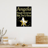 金ゴールドパーソナライズされたサッカー女子ポスター ポスター (キッチン)