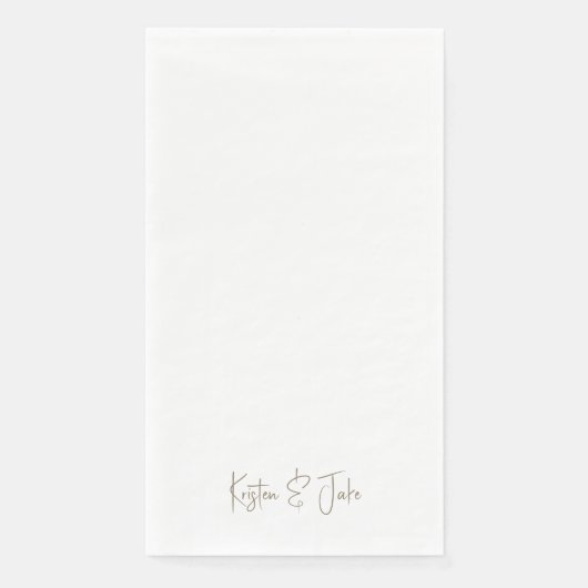 金ゴールドパーソナライズされたスクリプト名紙 (正面)