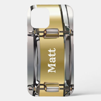 金ゴールドパーソナライズされたスネアドラム iPhone 12 PROケース