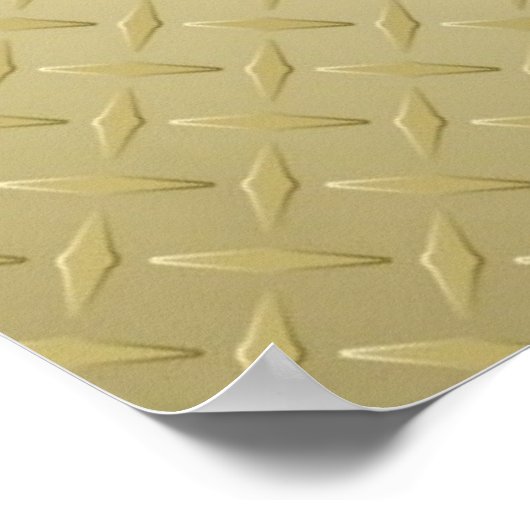 金ゴールドパーソナライズされたダイヤモンドプレートマンケーブポスター ポスター (角)