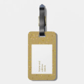 金ゴールドパーソナライズされたダスト紙吹雪氏 ラゲッジタグ (裏面縦)