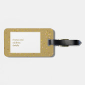 金ゴールドパーソナライズされたダスト紙吹雪氏 ラゲッジタグ (裏面横)