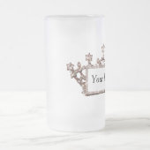 金ゴールドパーソナライズされたティアラ フロストグラスビールジョッキ (中央)