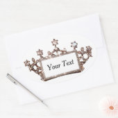 金ゴールドパーソナライズされたティアラ 楕円形シール (封筒)