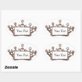 金ゴールドパーソナライズされたティアラ 楕円形シール (シート)