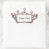 金ゴールドパーソナライズされたティアラ 楕円形シール (バッグ)