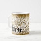 金ゴールドパーソナライズされたデザインコーヒーマグカップ コーヒーマグカップ (正面左)