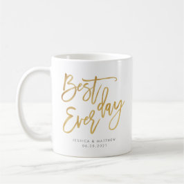金ゴールドパーソナライズされたデー,書道 コーヒーマグカップ