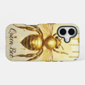金ゴールドパーソナライズされたハニービーハイブミツバチ iPhone 16ケース (裏面横)