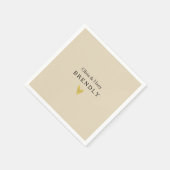 金ゴールドパーソナライズされたハート結婚紙ナプキンス スタンダードカクテルナプキン (角)