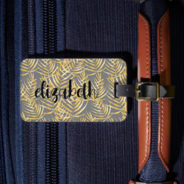 金ゴールドパーソナライズされたパームシック ラゲッジタグ