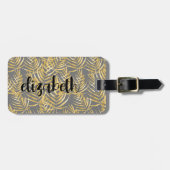 金ゴールドパーソナライズされたパームシック ラゲッジタグ (正面横)