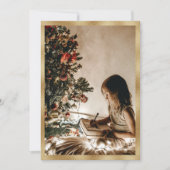 金ゴールドパーソナライズされたフォトホリデークリスマスカード シーズンカード (正面)