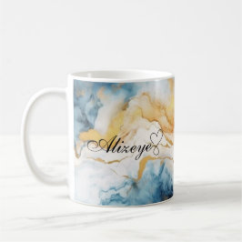 金ゴールドパーソナライズされたブルーウォーターカラーギフトfor Everyon コーヒーマグカップ