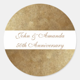 金ゴールドパーソナライズされたブレンド50周年記念ステッカー ラウンドシール