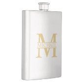 金ゴールドパーソナライズされたモノグラムと名前 フラスク (右)