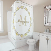 金ゴールドパーソナライズされたモノグラムシャワーカーテン シャワーカーテン (インサイチュ)