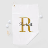 金ゴールドパーソナライズされたモノグラム名イニシャル ゴルフタオル (インサイチュ)