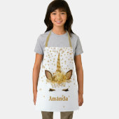 金ゴールドパーソナライズされたユニコーン顔ホーン エプロン (インサイチュ)