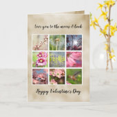 金ゴールドパーソナライズされたラブフォトコラージュ カード (黄色い花)