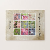 金ゴールドパーソナライズされたラブフォトコラージュ ジグソーパズル (横)