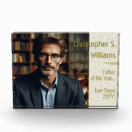 金ゴールドパーソナライズされた以来の年の父 フォトブロック