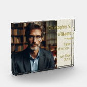 金ゴールドパーソナライズされた以来の年の父 フォトブロック (左)