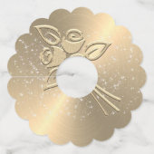 金ゴールドパーソナライズされた効果のワ結婚イングラスラベル ワイングラスタグ (裏面)