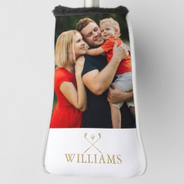 金ゴールドパーソナライズされた名モノグラム写真 ゴルフヘッドカバー