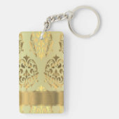 金ゴールドパーソナライズされた母 キーホルダー (裏面)