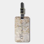 金ゴールドパーソナライズされた牛革プリントラゲージタグ ラゲッジタグ (正面縦)